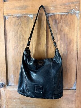 Campomaggi Black Leather Hobo Shoulder Bag